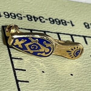 Mason Freemason Widow Slipper Pin Masonic Vintage Gold Tone